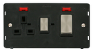 Scolmore SIN505BKBS - INGOT 45A DP Switch 13A DP Sw. Socket With Neons Insert - Black Definity Scolmore - Sparks Warehouse