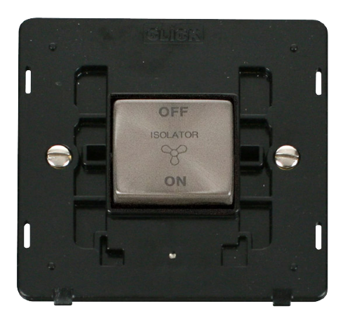 Scolmore SIN520BKBS - INGOT 10A 1 Gang 3 Pole Fan Isolation Switch Insert. - Brushed Stainless Definity Scolmore - Sparks Warehouse