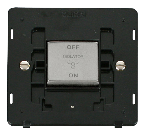 Scolmore SIN520BKCH - INGOT 10A 1 Gang 3 Pole Fan Isolation Switch Insert. - Chrome Definity Scolmore - Sparks Warehouse