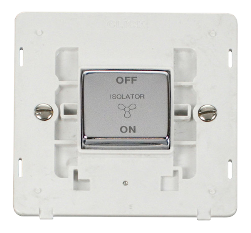 Scolmore SIN520PWCH - INGOT 10A 1 Gang 3 Pole Fan Isolation Switch Insert. - Chrome Definity Scolmore - Sparks Warehouse