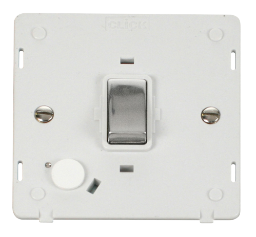 Scolmore SIN522PWCH - INGOT 20A DP Switch With Flex Outlet  Insert - White / Chrome Definity Scolmore - Sparks Warehouse