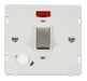 Scolmore SIN523PWSS - INGOT 20A DP Switch With Flex Outlet + Neon Insert - White / St. Steel Definity Scolmore - Sparks Warehouse