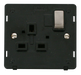 Scolmore SIN535BKBS - INGOT 1 Gang 13A DP Switched Socket Insert - Black / Brushed Stainless Definity Scolmore - Sparks Warehouse