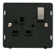 Scolmore SIN535BKSS - INGOT 1 Gang 13A DP Switched Socket Insert - Black / Stainless Steel Definity Scolmore - Sparks Warehouse
