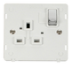 Scolmore SIN535PWCH - INGOT 1 Gang 13A DP Switched Socket Insert - White / Chrome Definity Scolmore - Sparks Warehouse