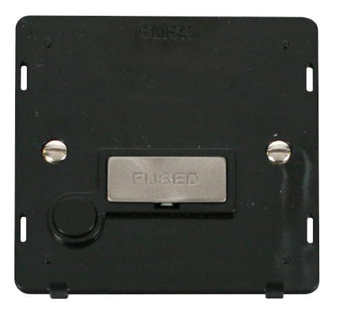 Scolmore SIN550BKBS - INGOT 13A Fused Conn. Unit With Flex Outlet Insert - Black / Br. Stainless Definity Scolmore - Sparks Warehouse