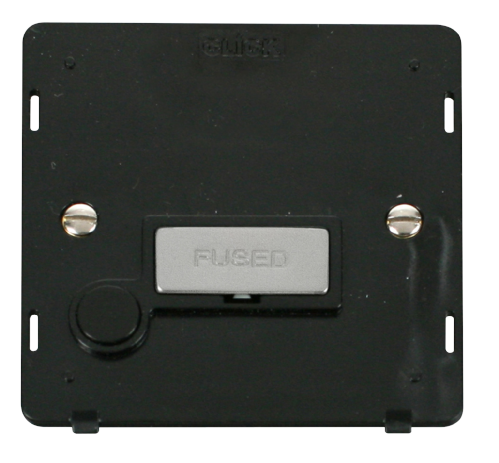 Scolmore SIN550BKCH - INGOT 13A Fused Conn. Unit With Flex Outlet Insert - Black /  Chrome Definity Scolmore - Sparks Warehouse