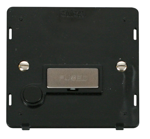 Scolmore SIN550BKSS - INGOT 13A Fused Conn. Unit With Flex Outlet Insert - Black / St. Steel Definity Scolmore - Sparks Warehouse