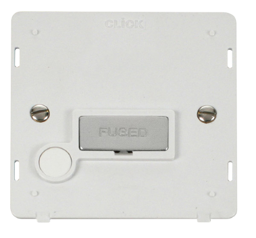 Scolmore SIN550PWCH - INGOT 13A Fused Conn. Unit With Flex Outlet Insert - White /  Chrome Definity Scolmore - Sparks Warehouse