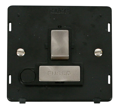 Scolmore SIN551BKBS - INGOT 13A Fused Sw. Conn. Unit With Flex Outlet Insert - Black / Br. St. Definity Scolmore - Sparks Warehouse