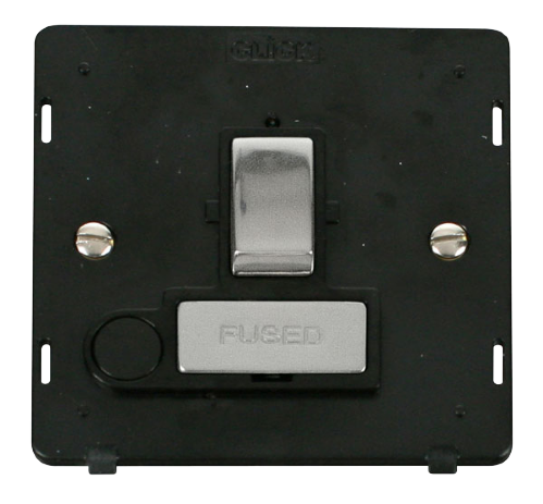 Scolmore SIN551BKCH - INGOT 13A Fused Sw. Conn. Unit With Flex Outlet Insert - Black / Chrome Definity Scolmore - Sparks Warehouse