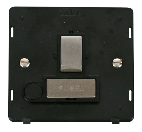 Scolmore SIN551BKSS - INGOT 13A Fused Sw. Conn. Unit With Flex Outlet Insert - Black / St. Steel Definity Scolmore - Sparks Warehouse