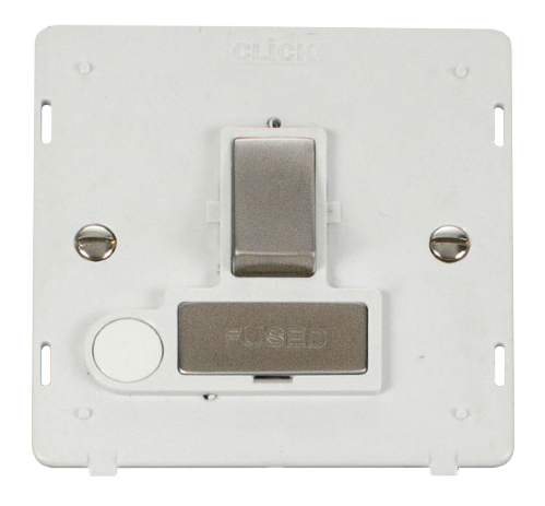 Scolmore SIN551PWSS - INGOT 13A Fused Sw. Conn. Unit With Flex Outlet Insert - White / St. Steel Definity Scolmore - Sparks Warehouse