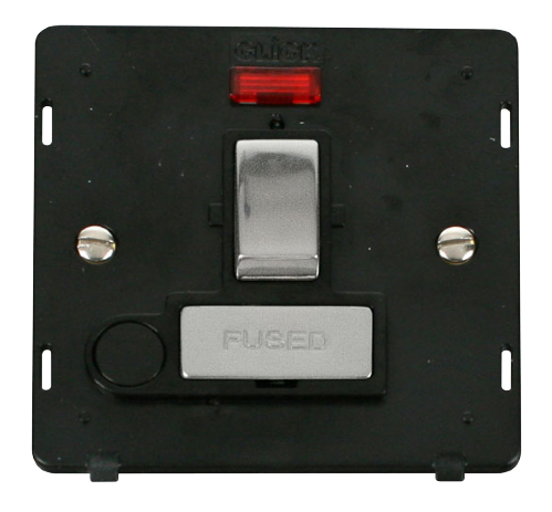 Scolmore SIN552BKCH - INGOT 13A Fused Sw. Conn. Unit With F/O Insert + Neon - Black / Chrome Definity Scolmore - Sparks Warehouse