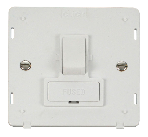 Scolmore SIN651PW - 13A Fused Switched Connection Unit Insert - White Definity Scolmore - Sparks Warehouse