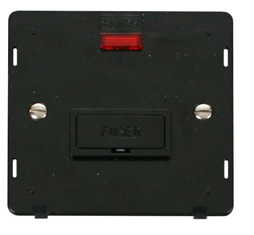 Scolmore SIN653BK - 13A Fused Connection Unit With Neon Insert - Black Definity Scolmore - Sparks Warehouse
