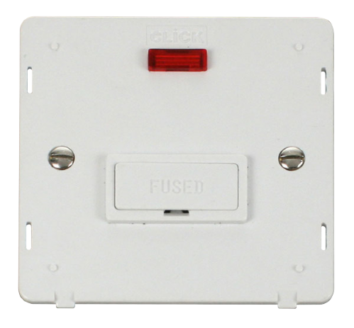 Scolmore SIN653PW - 13A Fused Connection Unit With Neon Insert - White Definity Scolmore - Sparks Warehouse