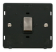 Scolmore SIN722BKBS - INGOT 20A 1 Gang DP Switch Insert - Black / Brushed Stainless Definity Scolmore - Sparks Warehouse