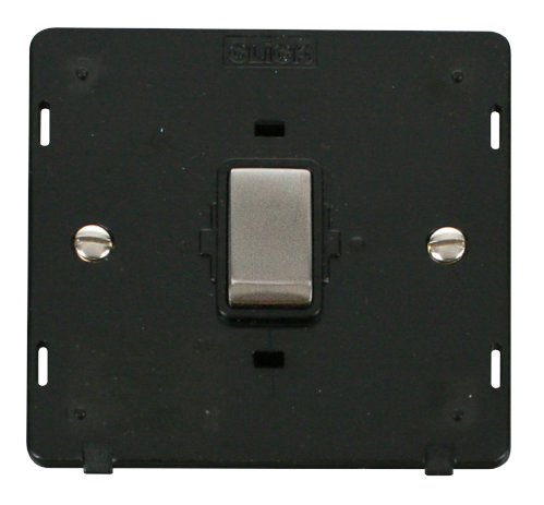 Scolmore SIN722BKSS - INGOT 20A 1 Gang DP Switch Insert - Black / Stainless Steel Definity Scolmore - Sparks Warehouse