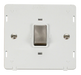 Scolmore SIN722PWBS - INGOT 20A 1 Gang DP Switch Insert - White / Brushed Stainless Definity Scolmore - Sparks Warehouse