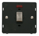 Scolmore SIN723BKBS - INGOT 20A 1 Gang DP Switch With Neon Insert - Black / Brushed Stainless Definity Scolmore - Sparks Warehouse