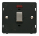 Scolmore SIN723BKSS - INGOT 20A 1 Gang DP Switch With Neon Insert - Black / Stainless Steel Definity Scolmore - Sparks Warehouse
