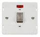 Scolmore SIN723PWBS - INGOT 20A 1 Gang DP Switch With Neon Insert - White / Brushed Stainless Definity Scolmore - Sparks Warehouse