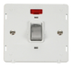Scolmore SIN723PWCH - INGOT 20A 1 Gang DP Switch With Neon Insert - White / Chrome Definity Scolmore - Sparks Warehouse