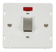 Scolmore SIN723PWSS - INGOT 20A 1 Gang DP Switch With Neon Insert - White / Stainless Steel Definity Scolmore - Sparks Warehouse