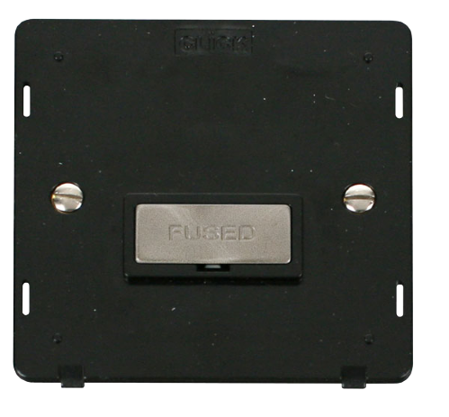 Scolmore SIN750BKBS - INGOT 13A Fused Connection Unit Insert - Black / Brushed Stainless Definity Scolmore - Sparks Warehouse