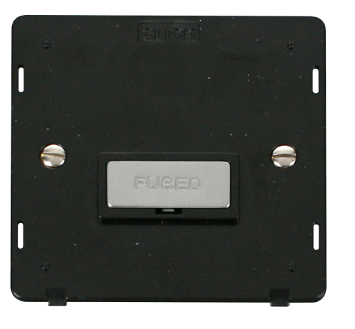 Scolmore SIN750BKCH - INGOT 13A Fused Connection Unit Insert - Black / Chrome Definity Scolmore - Sparks Warehouse