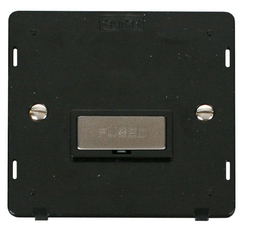 Scolmore SIN750BKSS - INGOT 13A Fused Connection Unit Insert - Black / Stainless Steel Definity Scolmore - Sparks Warehouse