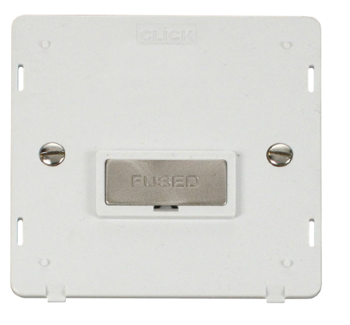 Scolmore SIN750PWBS - INGOT 13A Fused Connection Unit Insert - White / Brushed Stainless Definity Scolmore - Sparks Warehouse