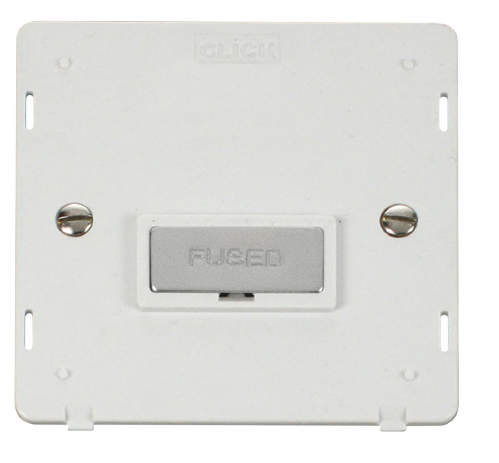 Scolmore SIN750PWCH - INGOT 13A Fused Connection Unit Insert - White / Chrome Definity Scolmore - Sparks Warehouse