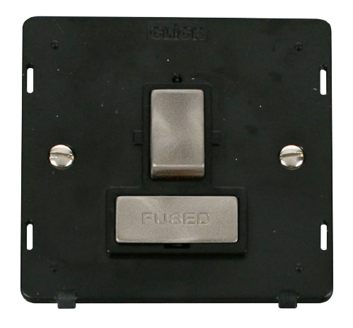 Scolmore SIN751BKBS - INGOT 13A Fused Switched Connection Unit Insert - Black / Br. Stainless Definity Scolmore - Sparks Warehouse