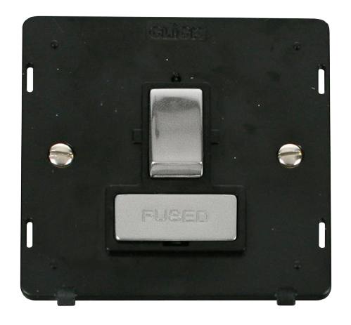 Scolmore SIN751BKCH - INGOT 13A Fused Switched Connection Unit Insert - Black / Chrome Definity Scolmore - Sparks Warehouse