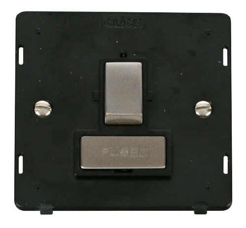 Scolmore SIN751BKSS - INGOT 13A Fused Switched Connection Unit Insert - Black / Stainless Steel Definity Scolmore - Sparks Warehouse