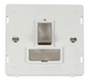 Scolmore SIN751PWBS - INGOT 13A Fused Switched Connection Unit Insert - White / B. Stainless Definity Scolmore - Sparks Warehouse