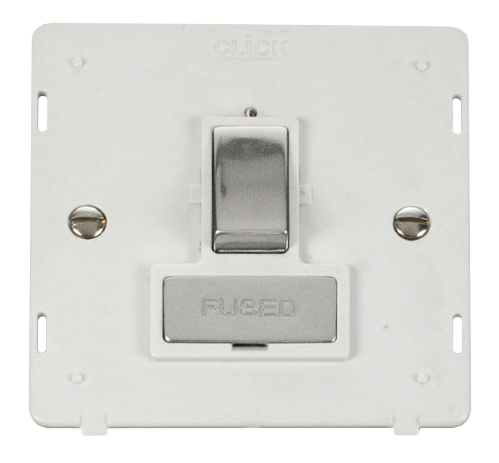 Scolmore SIN751PWCH - INGOT 13A Fused Switched Connection Unit Insert - White / Chrome Definity Scolmore - Sparks Warehouse