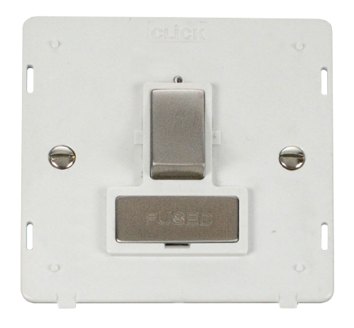 Scolmore SIN751PWSS - INGOT 13A Fused Switched Connection Unit Insert - White / Stainless Steel Definity Scolmore - Sparks Warehouse