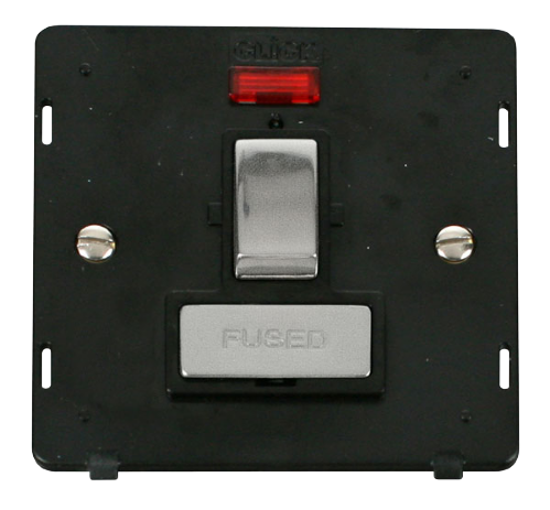 Scolmore SIN752BKCH - INGOT 13A Fused Sw. Conn. Unit Insert + Neon - Black / Chrome Definity Scolmore - Sparks Warehouse
