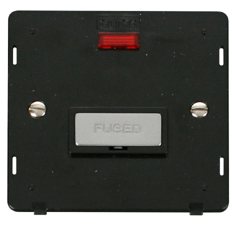 Scolmore SIN753BKCH - INGOT 13A Fused Conn. Unit Insert + Neon - Black / Chrome Definity Scolmore - Sparks Warehouse