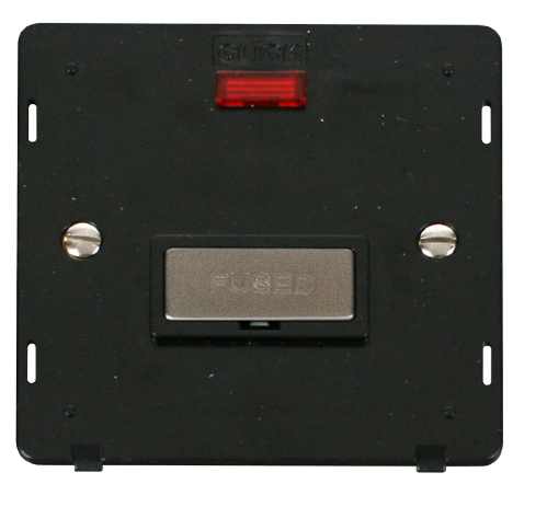 Scolmore SIN753BKSS - INGOT 13A Fused Conn. Unit Insert + Neon - Black / Stainless Steel Definity Scolmore - Sparks Warehouse