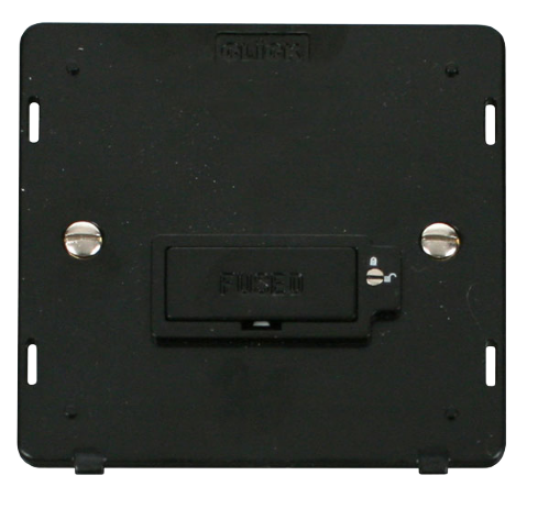 Scolmore SIN850BK - 13A Fused Connection Unit  (Lockable) Insert - Black Definity Scolmore - Sparks Warehouse