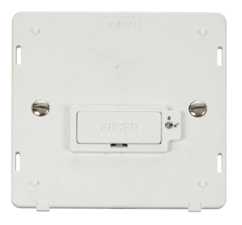 Scolmore SIN850PW - 13A Fused Connection Unit  (Lockable) Insert - White Definity Scolmore - Sparks Warehouse