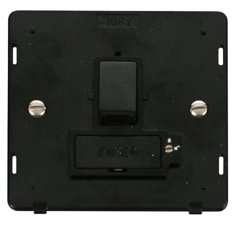 Scolmore SIN851BK - 13A Fused Switched Connection Unit (Lockable) Insert - Black Definity Scolmore - Sparks Warehouse
