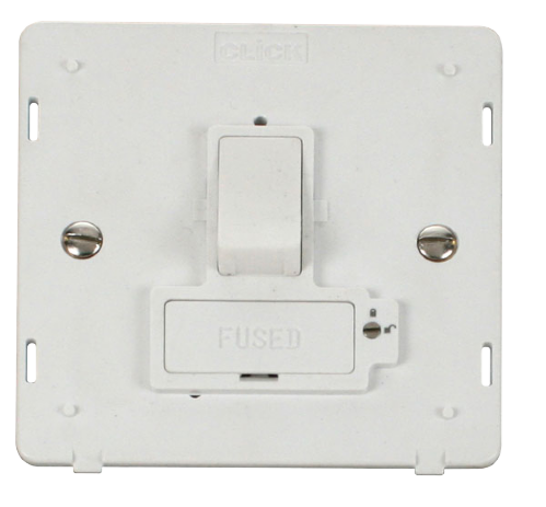 Scolmore SIN851PW - 13A Fused Switched Connection Unit (Lockable) Insert - White Definity Scolmore - Sparks Warehouse