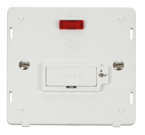Scolmore SIN853PW - 13A Fused Connection Unit With Neon (Lockable) Insert - White Definity Scolmore - Sparks Warehouse