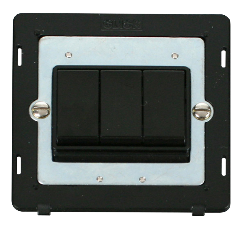 Scolmore SINBK-SMART3 - 1G Insert 3 Apertures Supplied With 3 x 10AX 2 Way Retractive Switch Modules - Black Definity Scolmore - Sparks Warehouse