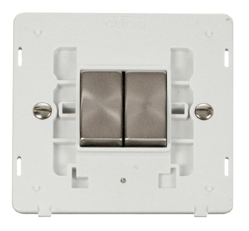 Scolmore SINBSPW-SMART2 - 1G Insert 2 Apertures Supplied With 2 x 10AX 2 Way Ingot Retractive Switch Modules - White Definity Scolmore - Sparks Warehouse